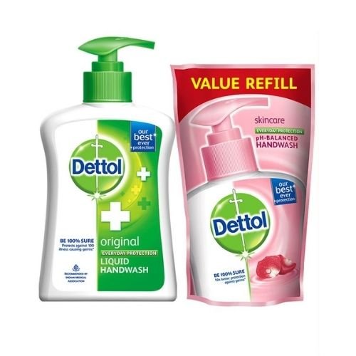 Dettol Original Liquid Handwash Combo 200 Ml Pump 185 Ml Refill