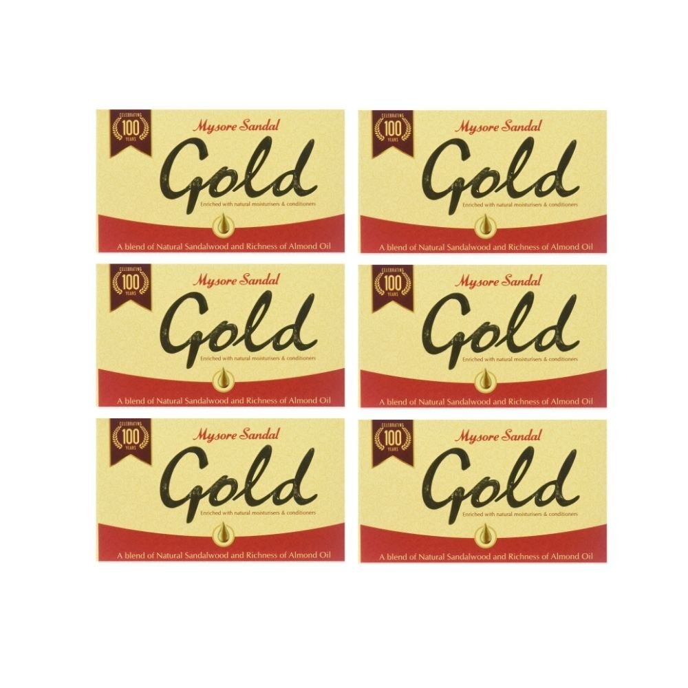 Mysore Sandal Gold Soap With Natural Sandalwood Oil 125 G Pack Of 6