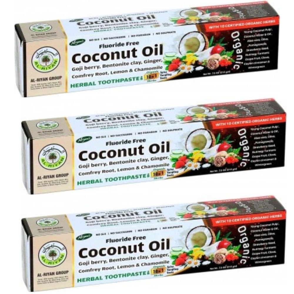 AL Riyan Coconut Oil Toothpaste Organic Fluoride Free 7.5oz - Singh Cart
