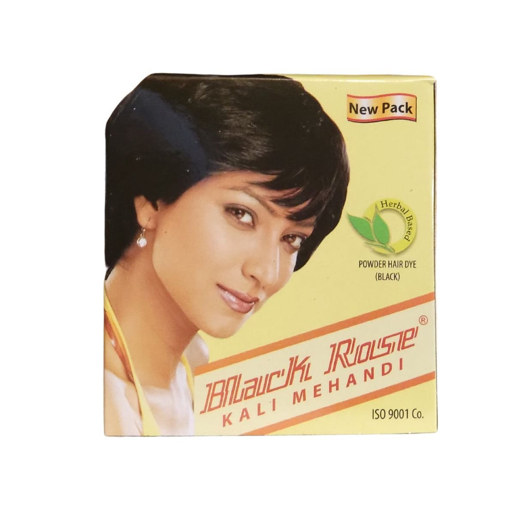 Black Rose Kali Mehandi Powder Hair Dye New Pack 50g - Singh Cart