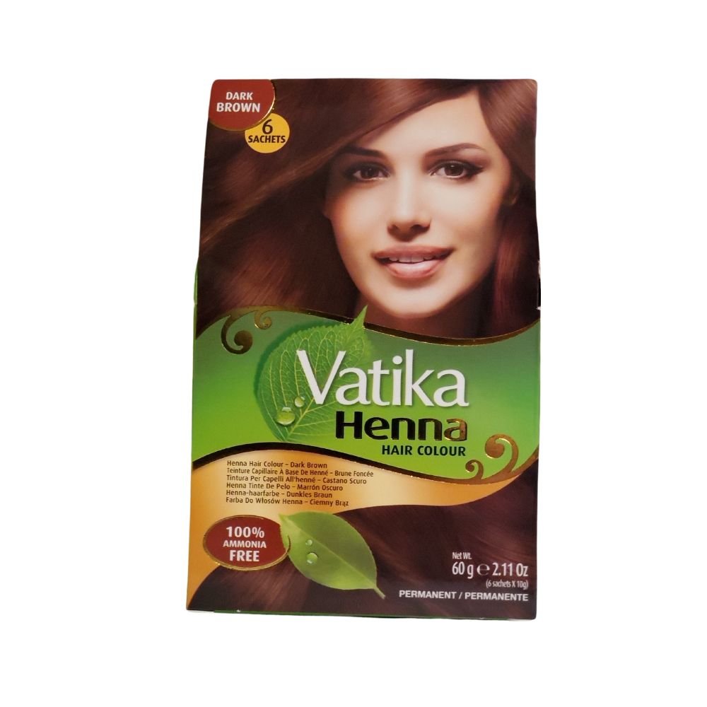 Dabur Vatika Henna Dark Brown Hair Colour Amonia Free 60g - Singh Cart