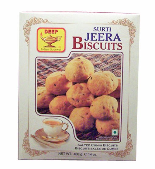 Deep Surti Jeera Biscuits Salted Cumin Biscuits 400GM - Singh Cart
