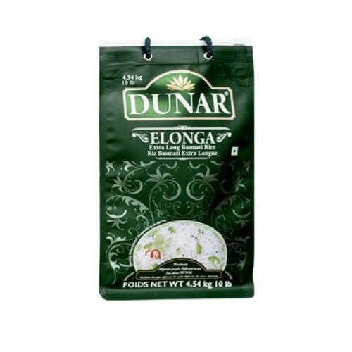 Dunar Elonga Basmati Rice Extra Long 10lbs (4.54kg) - Singh Cart