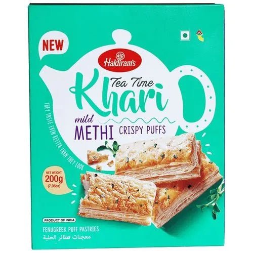 Haldiram's Khari Mild Methi Crispy Puffs 7 OZ (200 Grams) - Singh Cart
