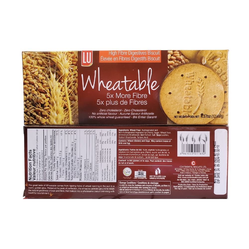Lu Wheatable Cookies With High Fiber Digestive 129.6g - Singh Cart