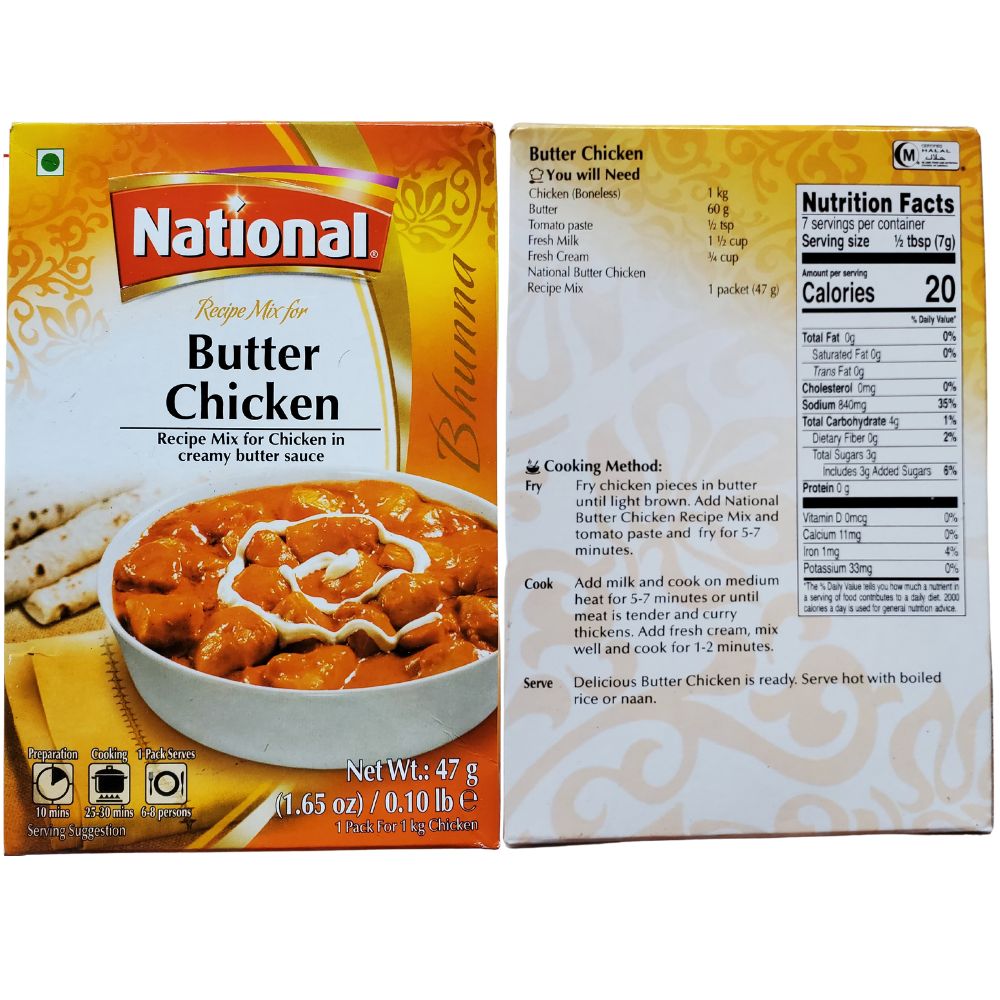 National Butter Chicken Masala Recipe Mix 47g (Pack of 2) - Singh Cart
