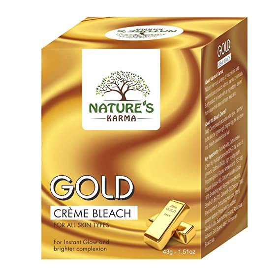 Natures Karma Gold Creme Bleach Instant Glow For All Skin Types 43g - Singh Cart