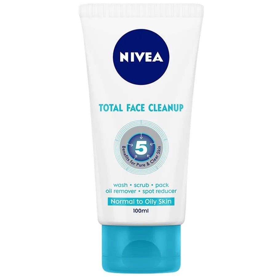 Nivea Total Face Cleanup Wash Scrub Spot Reducer 100ml - Singh Cart