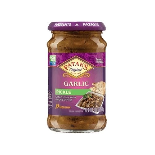 Pataks Garlic Pickle Garlic Relish With Onions & Spices Medium 10.6oz - Singh Cart