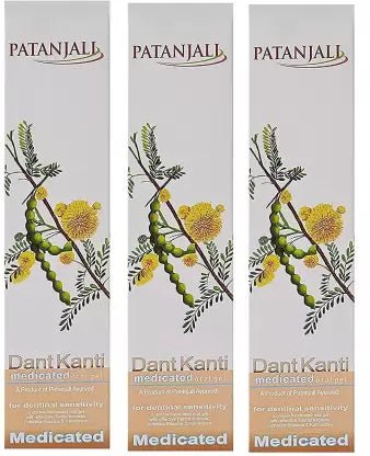 Patanjali Dant Kanti Medicated Toothpaste Oral Gel 100g (Pack of 3) - Singh Cart