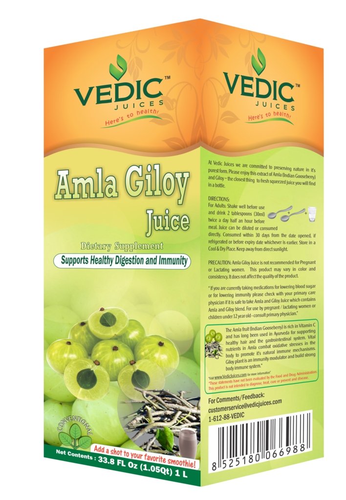 Vedic Amla Giloy Juice Immune Support 1000 ml (33.8 fl oz) - Singh Cart