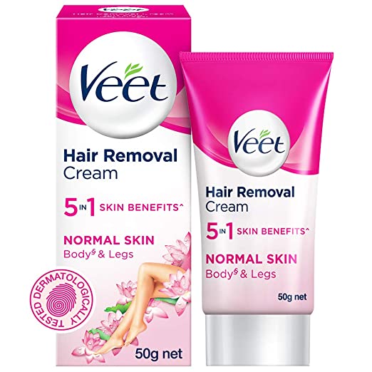 Veet Hair Removal Cream 5in1 Skin Benefits Normal Skin Body & Legs 50g - Singh Cart