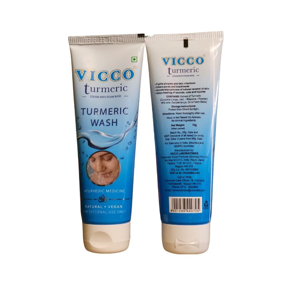 Vicco Turmeric Wash Cream with Foam Base 70g - Singh Cart