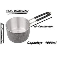 Aluminum Saucepan – Colour Coated, 16.5 cm, Modern Round Design