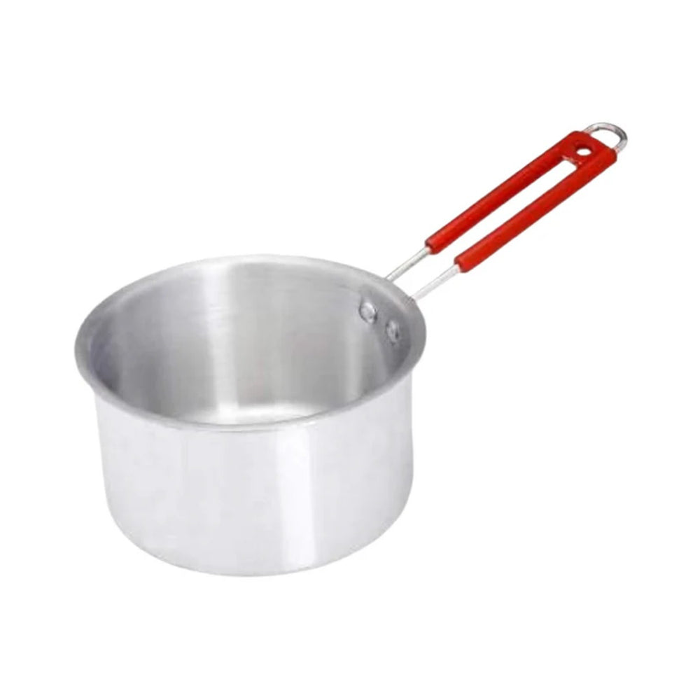 Aluminum Saucepan/Tea Pan with Steel Polish - 16 cm, Silver Finish, with Steel Wire Handle