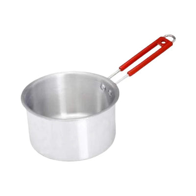 Aluminum Saucepan/Tea Pan with Steel Polish - 16 cm, Silver Finish, with Steel Wire Handle