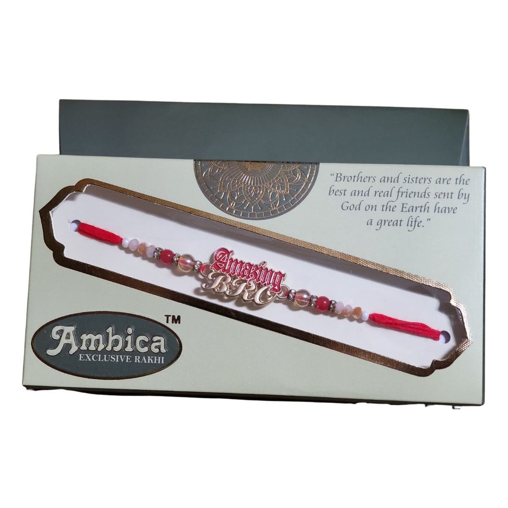 Amazing Bro Beautiful Rakhi Red Thread - Singh Cart