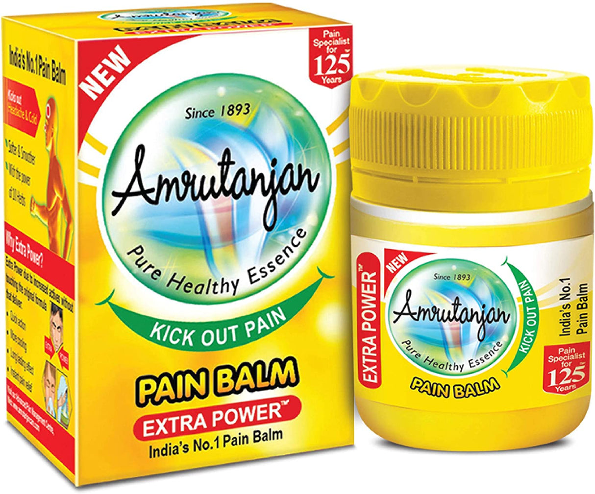 Amrutanjan Pain Balm Extra Power Ayurvedic Remedy 8 Ml