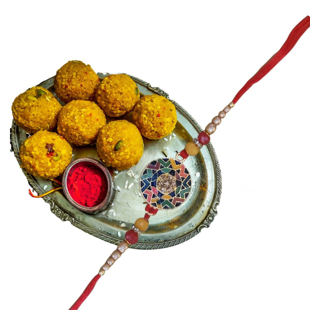 Beautiful Colorful Rakhi Red Thread - Singh Cart