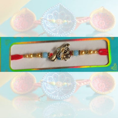 Rakhi Krishan Bhagwan Chain Golden Colour Beautiful Rakhis