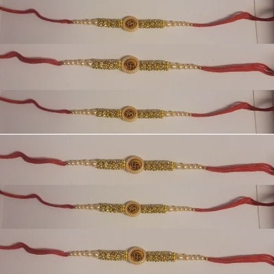 Beautifully Crafted Hand Made Rakhi With Oom 3 Rakhis