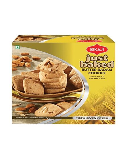 Bikaji Butter Badam Cookies Wheat Flour Almond Cookies 360 Gm