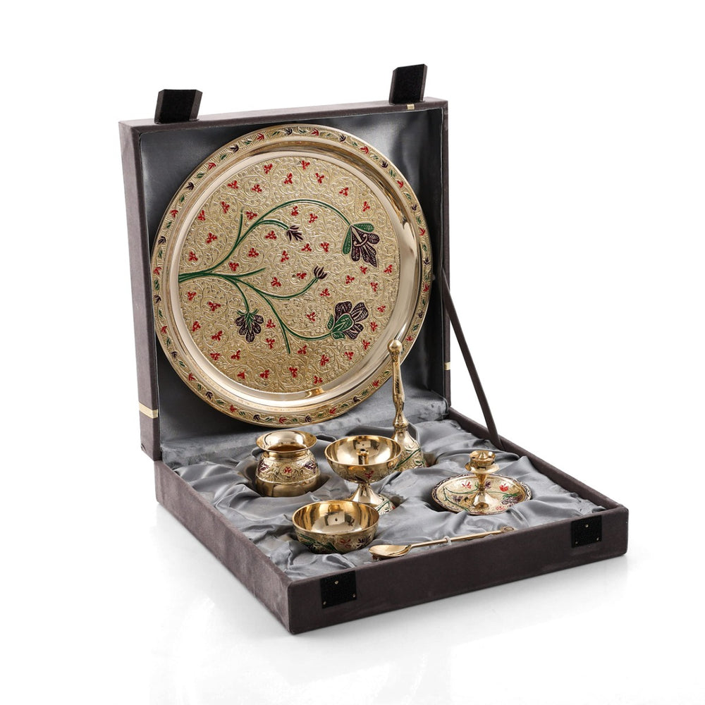 Brass Puja Thali Combo Set 1