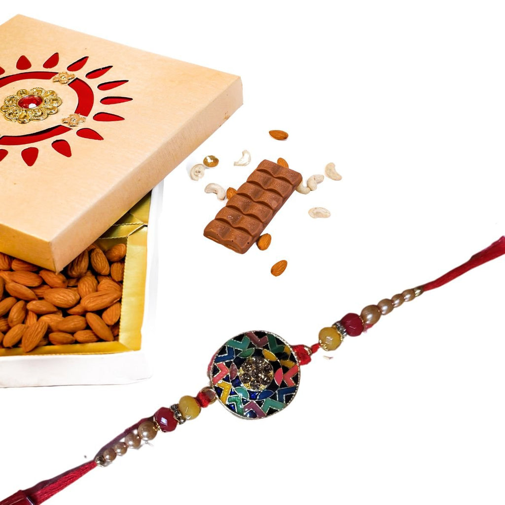 Colorful Round Rakhi Red Thread - Singh Cart