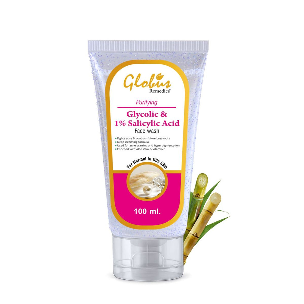 Globus Natural Glycolic Acid & Salicylic Acid Face Wash Online| Singh Cart