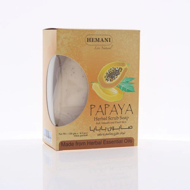 Hemani Papaya Herbal Scrub Soap 120g