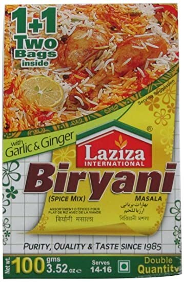 Laziza Biryani Masala With Garlic Or Ginger Spices Mix 100 Gramss 2 79