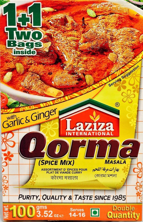 Laziza Qorma Masala With Garlic Ginger Spice Mix 100 Grams 3 52 Oz 2 79