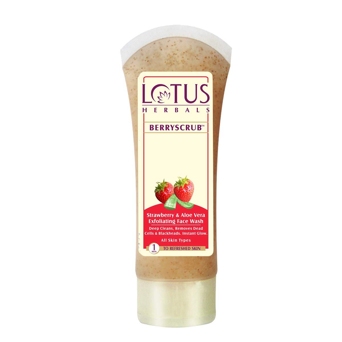 Lotus Herbals Berryscrub Face Wash With Strawberry Aloe Vera 120 G