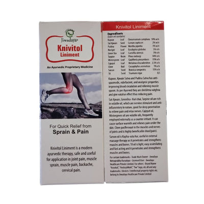 Knivitol Liniment Ayurvedic Medicien For Instant Relief 90 Ml