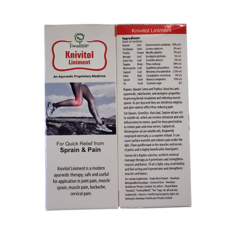 Knivitol Liniment Ayurvedic Medicien For Instant Relief 90 Ml