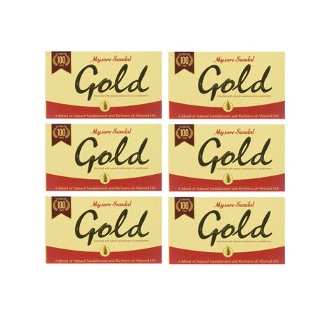 Mysore Sandal Gold Soap With Natural Sandalwood Oil 125 G Pack Of 6