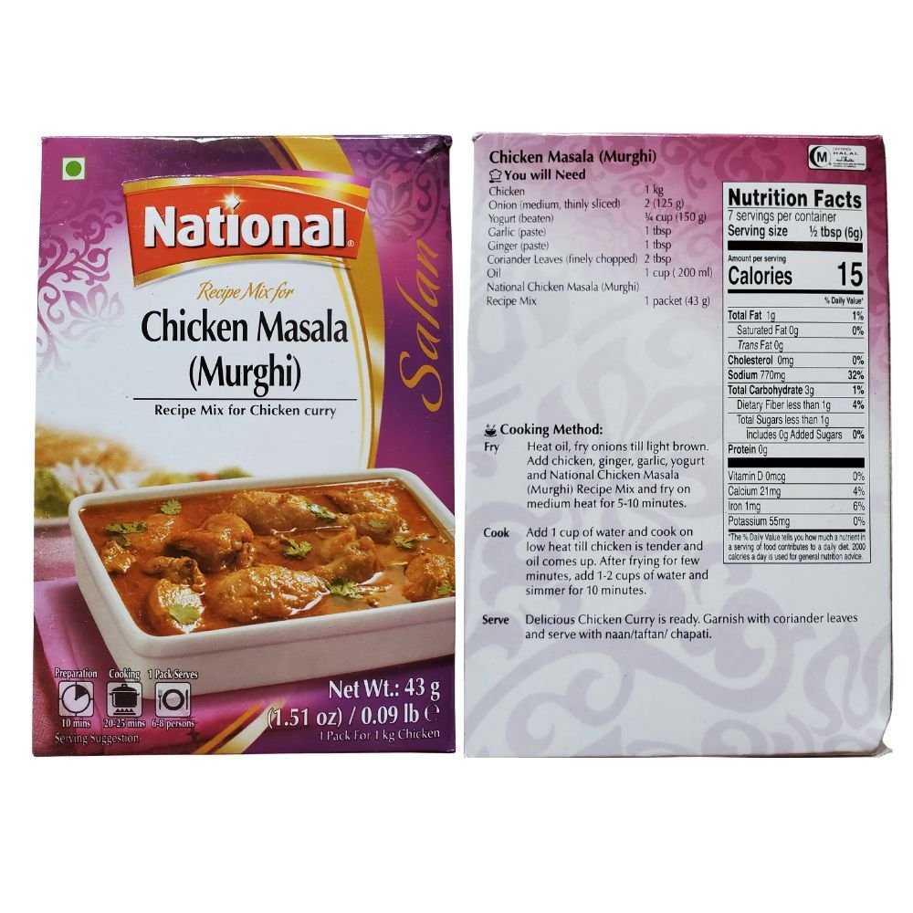 National Spice Mix For Chicken Masala Murghi 50 G