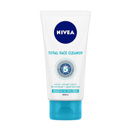 Buy Nivea Total Face Cleanup Wash Scrub Spot Reducer - 100ml | Singh Cart