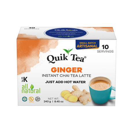 Buy Quik Tea Ginger Chai Instant Tea - 10 Pouches | Singh Cart