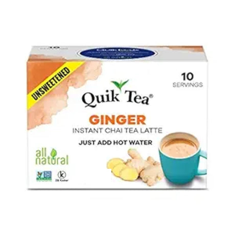 Quik Tea Ginger Chai Instant Tea 10 Pouches 8.5 OZ (240 Grams) Unsweetened