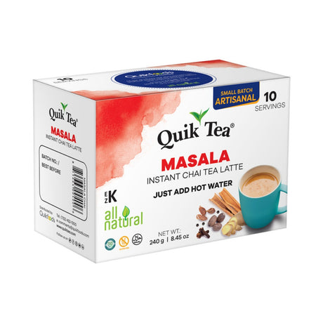 Quik Tea Masala Chai Instant Chai 10 Pouches 8.5 OZ (240 Grams)