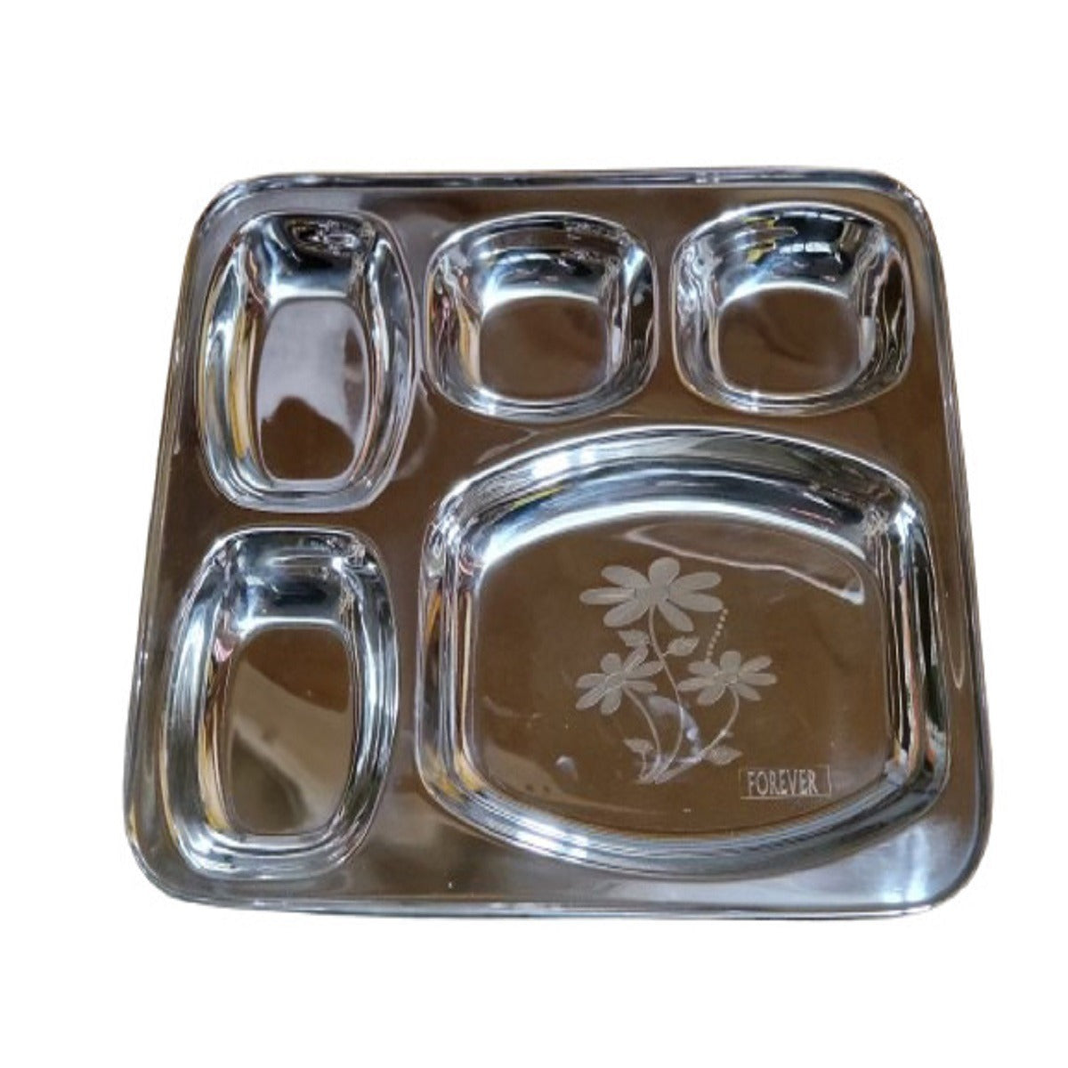 Buy Stainless Thali Plate - 5 Compartments | Singh Cart
