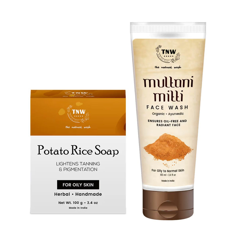TNW Multani Mitti Face Wash & Potato Rice Soap - Perfect Combo for Oily Skin | Singh Cart