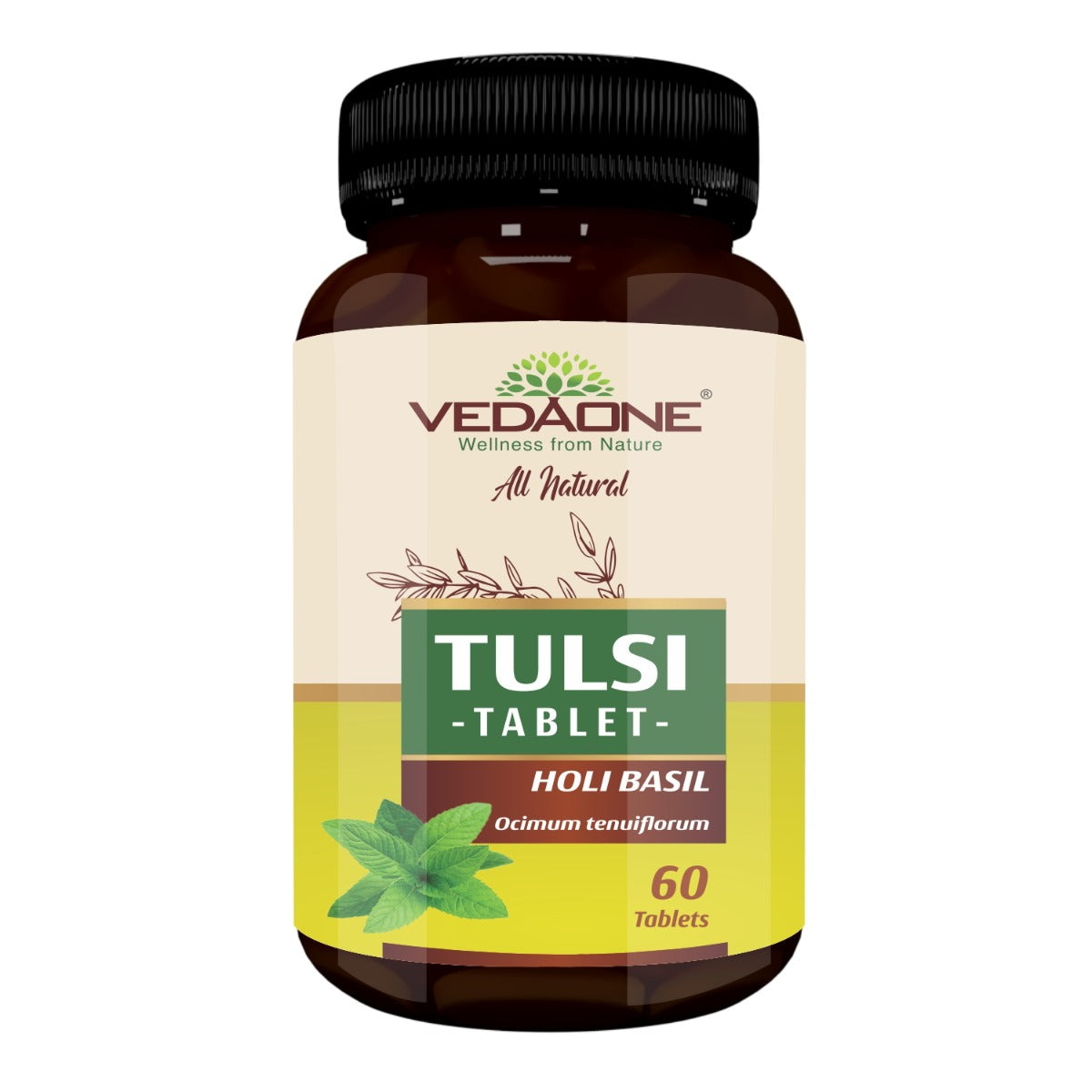 Buy Vedaone 100% Organic Holy Basil (Tulsi) 60 Caplets Online | Singh Cart