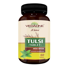 Buy Vedaone 100% Organic Holy Basil (Tulsi) 60 Caplets Online | Singh Cart