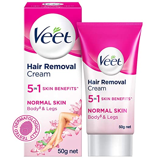 Veet Hair Removal Cream 5In1 Skin Benefits Normal Skin Body Legs 50 G