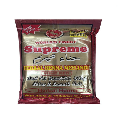 World's Finest Supreme Herbal Henna Mehandi (Wine Red) 150 Grams