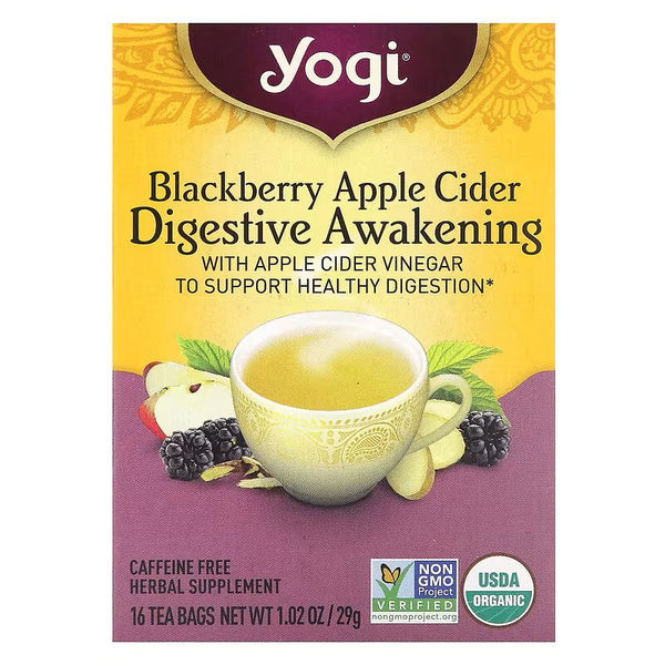 Yogi Blackberry Apple Cider Digestive Awakening 16 Tea Bags for sale | Singh cart