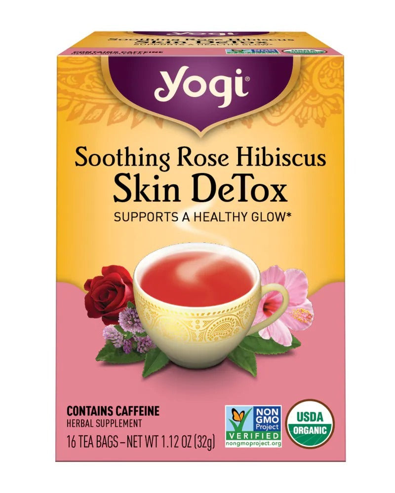 Buy Yogi Soothing Rose Hibiscus Skin DeTox 16 Tea Bags Online | Singh Cart