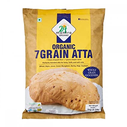 24 Mantra Organic 7 Grain Atta Tasty Fluffy & Soft Rotis 2.2LB - Singh Cart